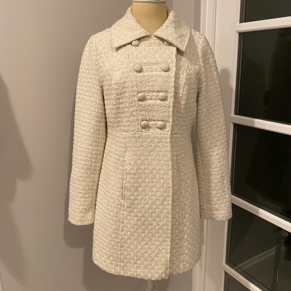 Tulle Jackets & Blazers - Women's Vintage Tulle Double Breasted Wool Blend Pea Coat, Size Small